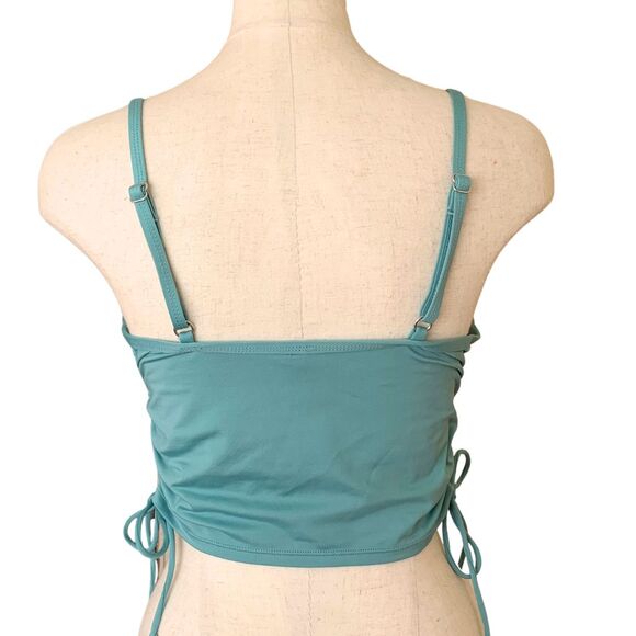 Hurley Women’s Teal Swimwear Top Side Drawstring, Removable Pads Size M - Picture 5 of 9